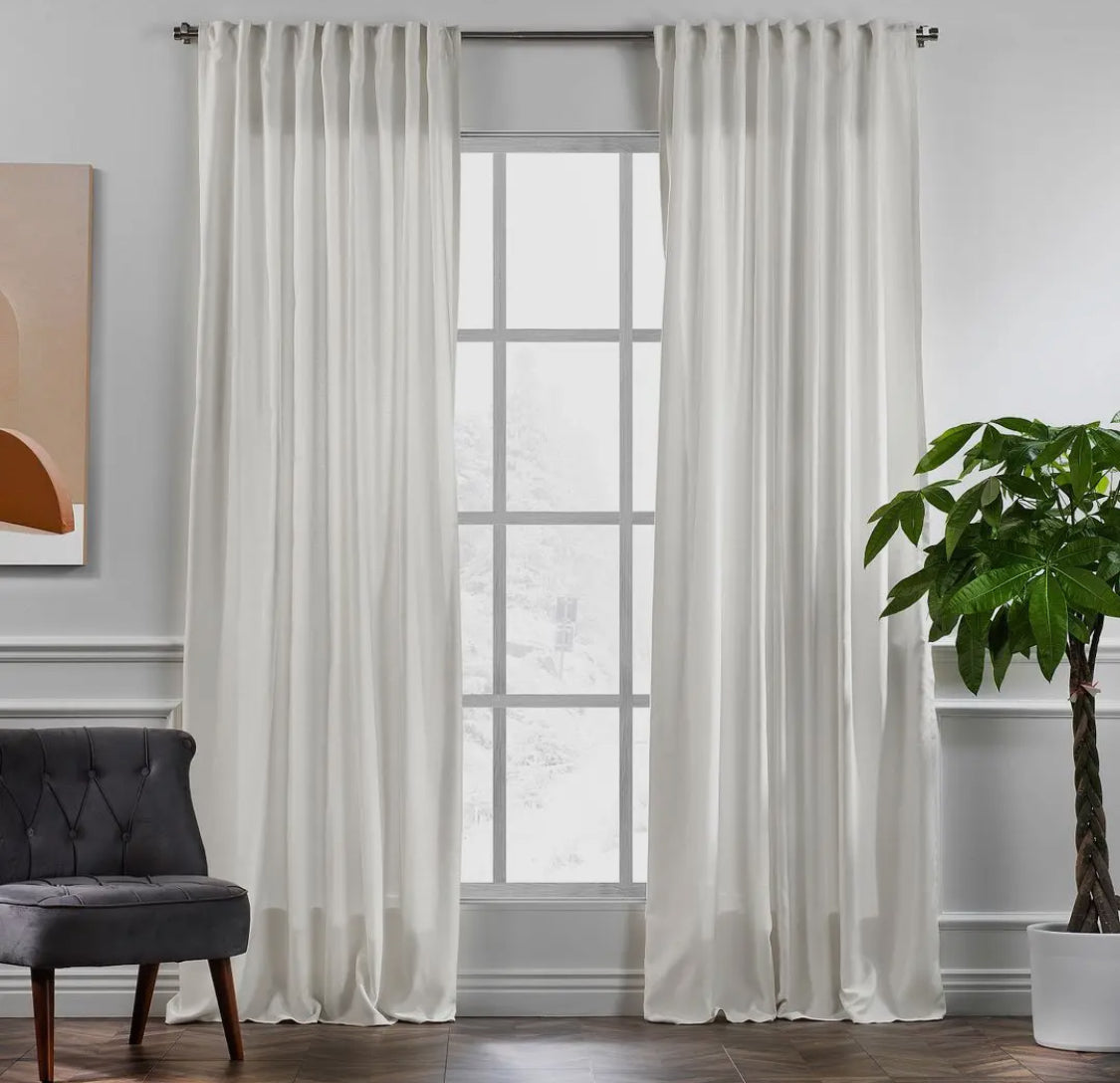 100" Wide Faux Linen panels