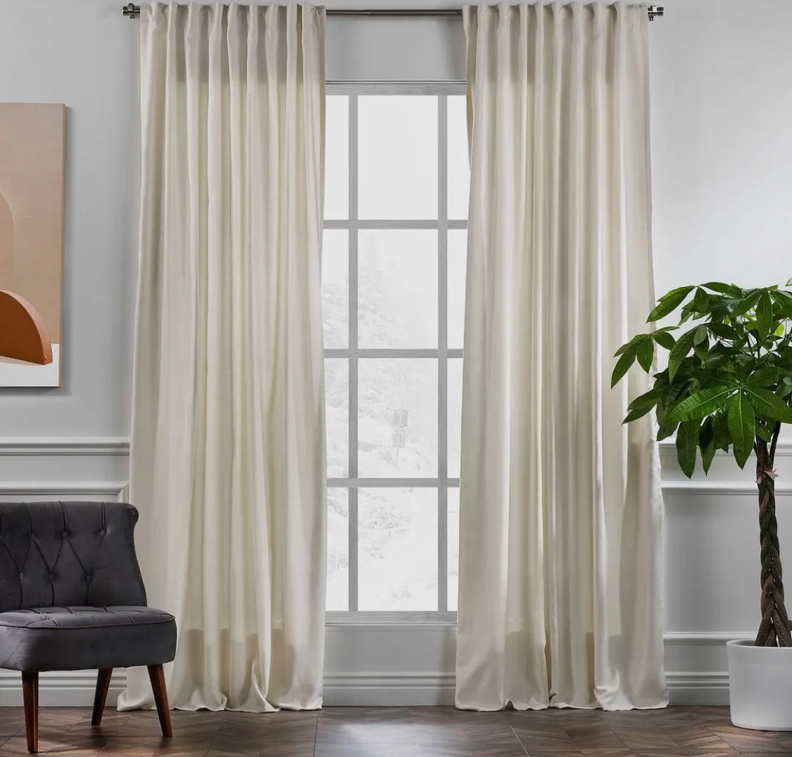 100" Wide Faux Linen panels