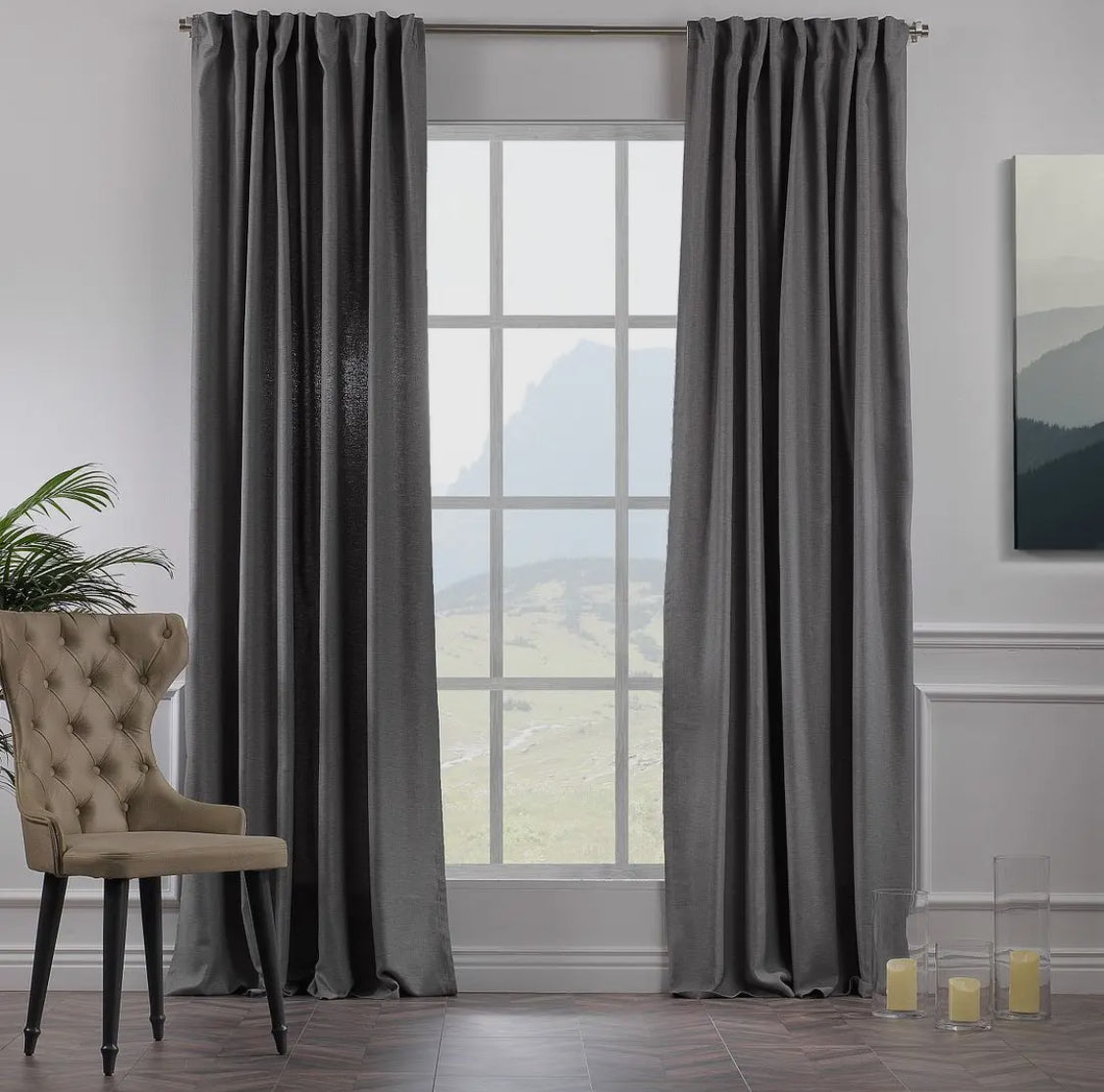 100" Wide Faux Linen panels