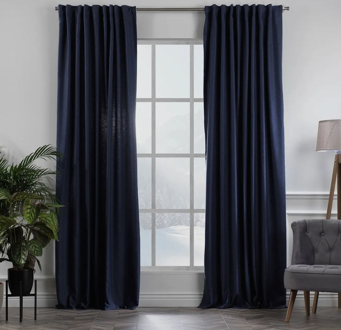 100" Wide Faux Linen panels