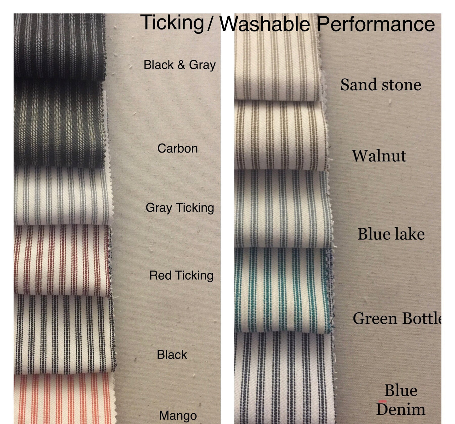 Washable Ticking Headboard with Cording