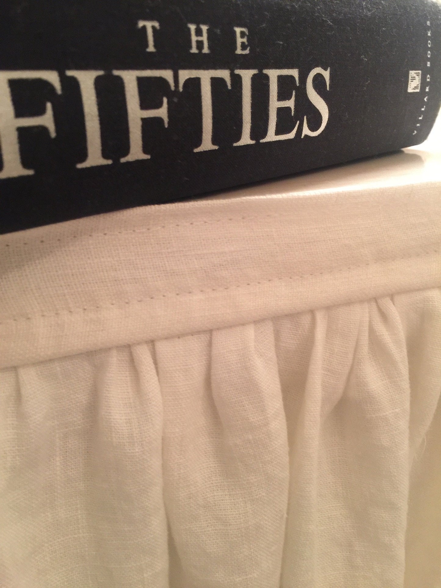 Vintage Style Blossom Cotton or Linen Sink skirt with Bows