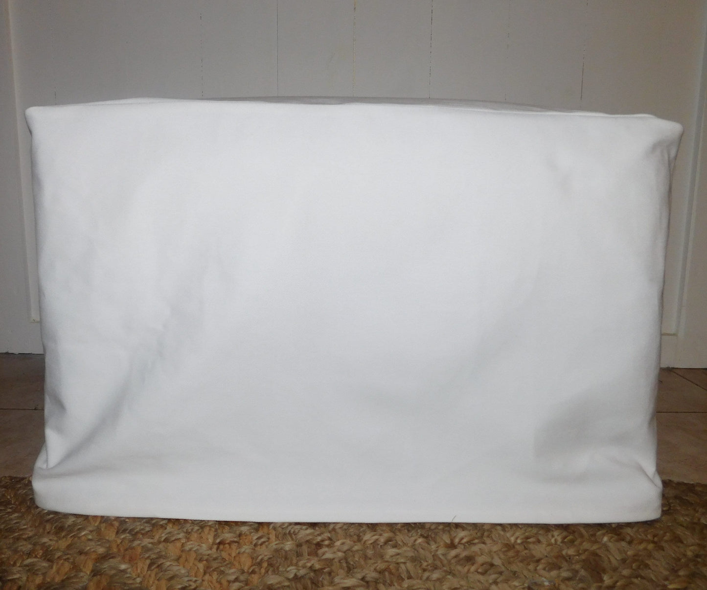 Simple Slouch cap ottoman slipcover
