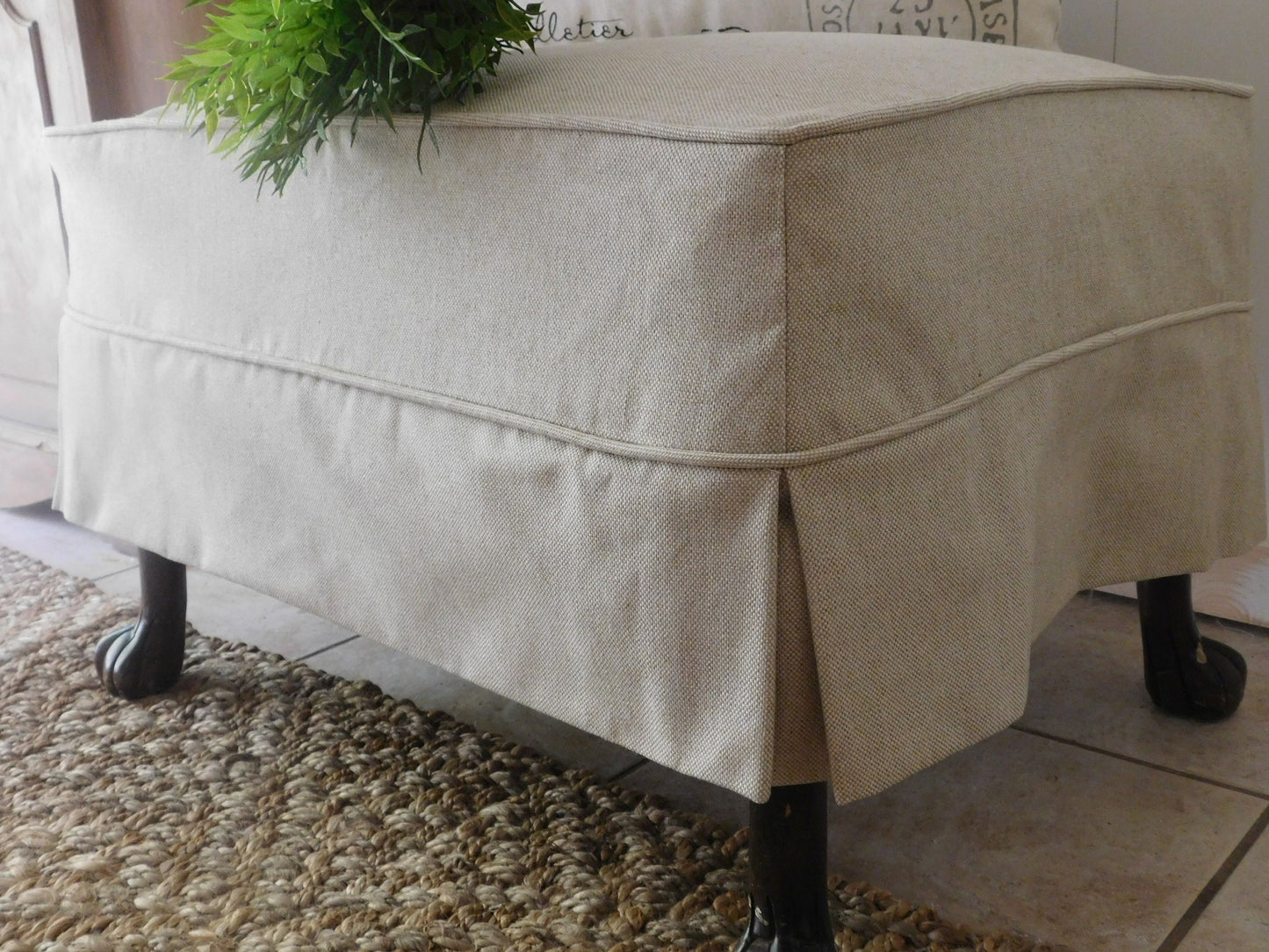 Any Style Custom Ottoman or Daybed Slipcovers Using your Fabric