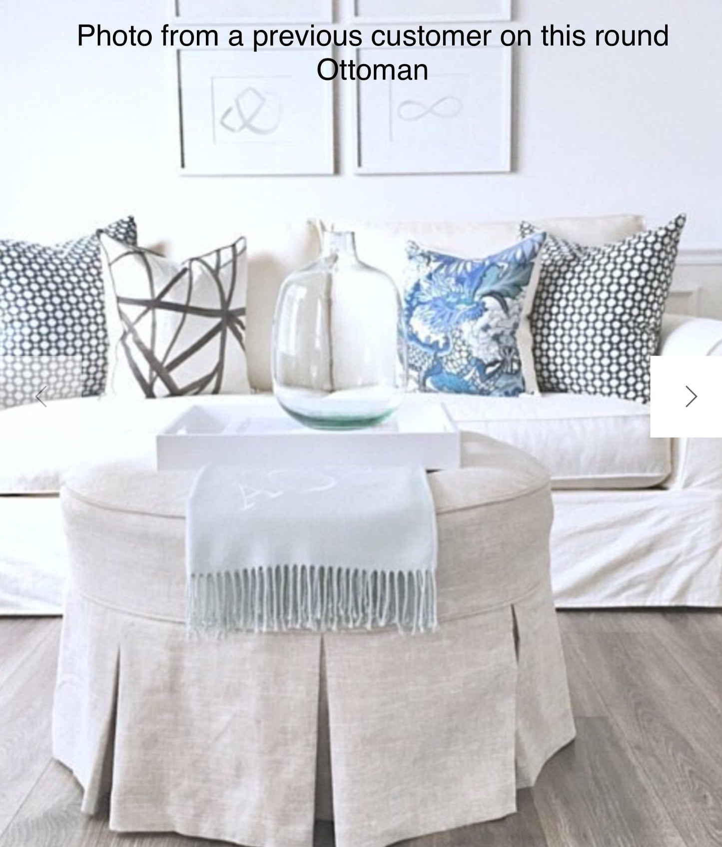 Any Style Custom Ottoman or Daybed Slipcovers Using your Fabric