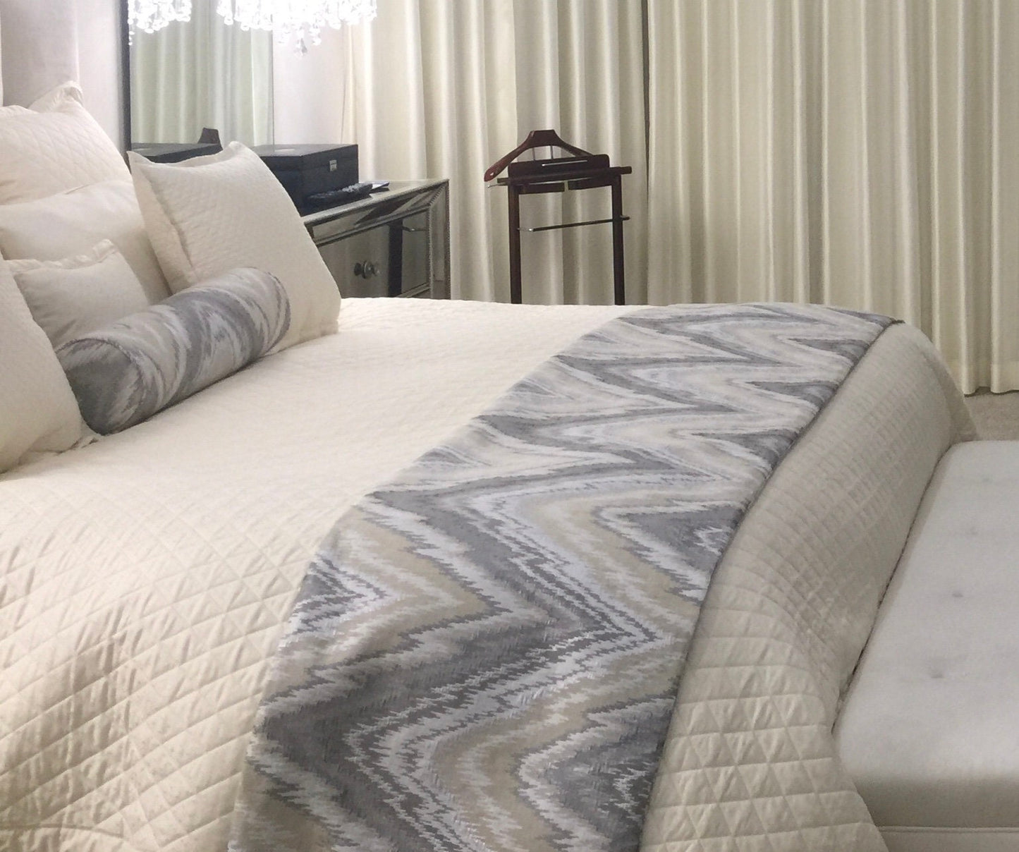Neck Rolls Bolsters Covers and Bed Runners to Match