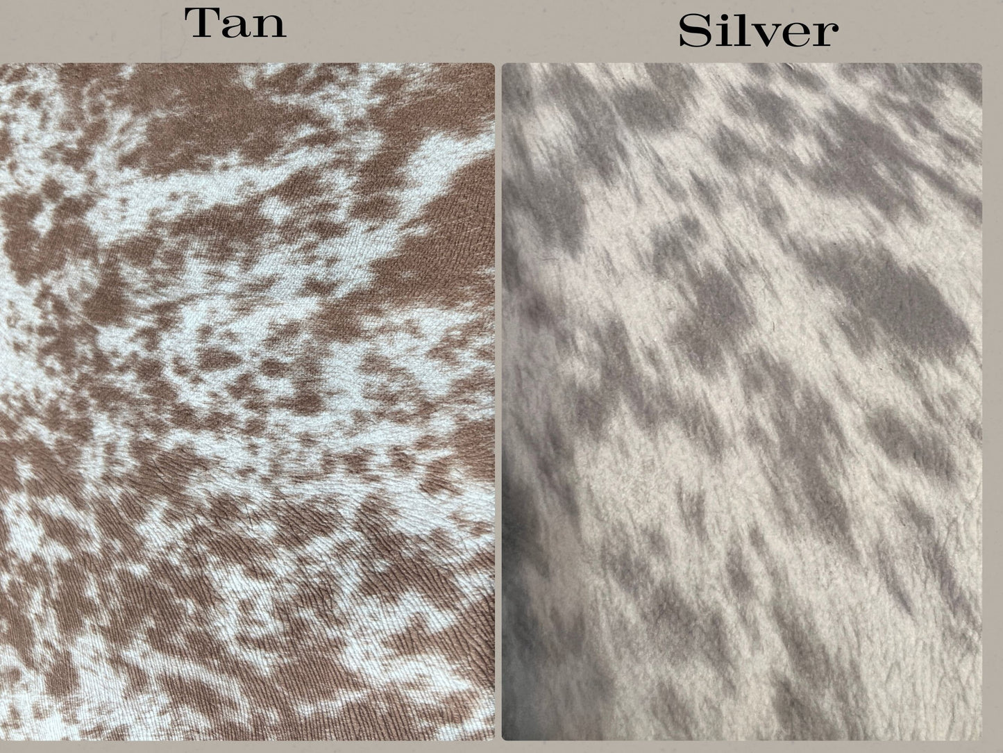 Salt and Pepper Faux Cowhide Ottoman slipcover