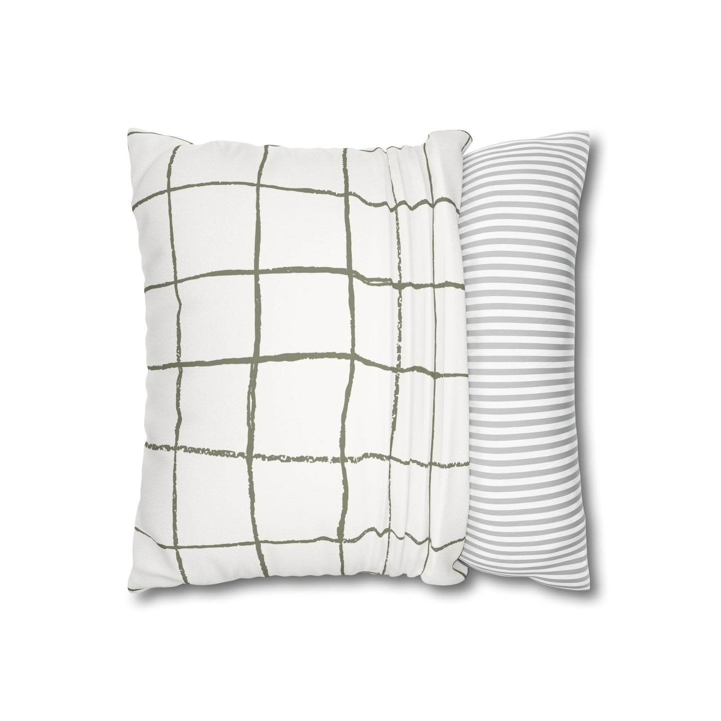 Novi Modern Faux Suede Throw Pillowcase - Stylish Grid Design for Cozy Home Decor