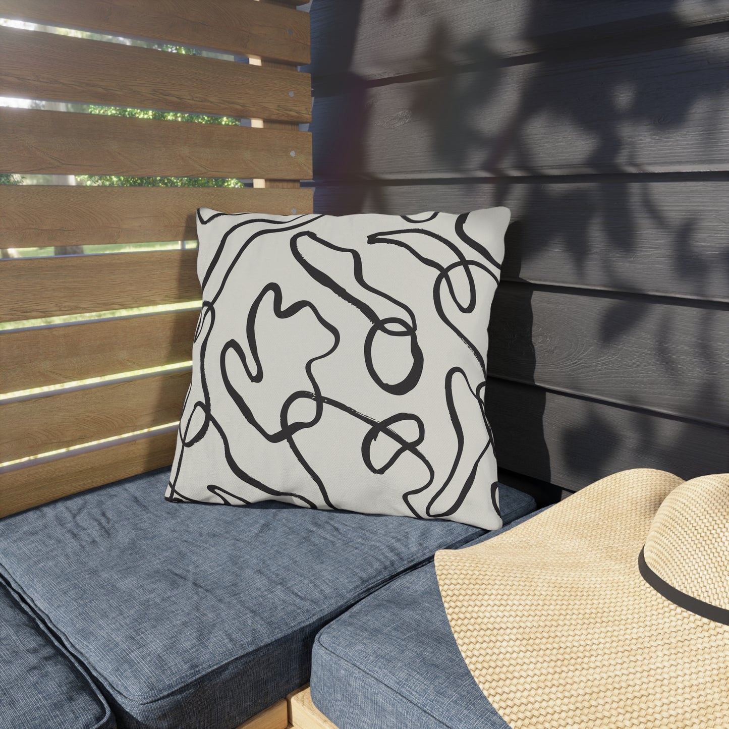 Modern Swirl Outdoor Pillow - Stylish Patio Decor
