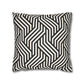 Black and off White Modern Maze Faux Suede Square Pillow Case