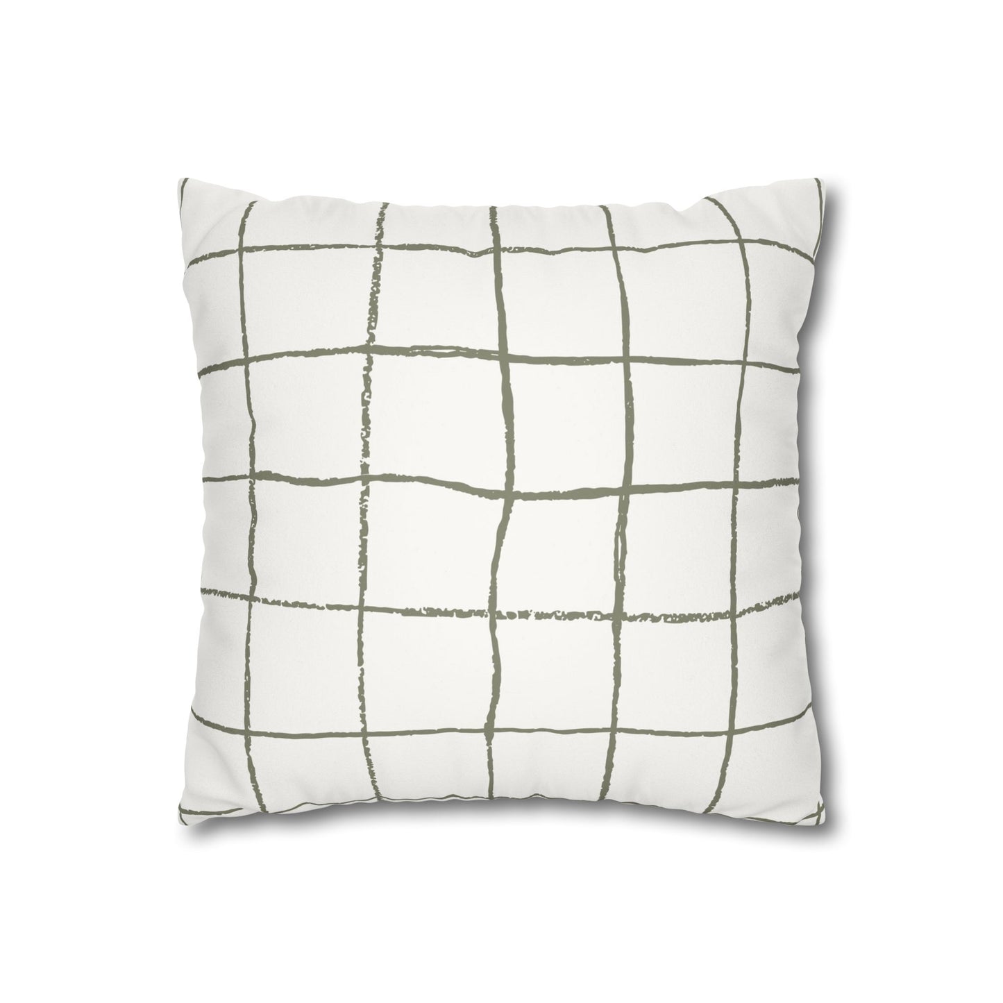 Novi Modern Faux Suede Throw Pillowcase - Stylish Grid Design for Cozy Home Decor