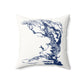 Navy and Gray Swoosh Faux Suede Square Pillow