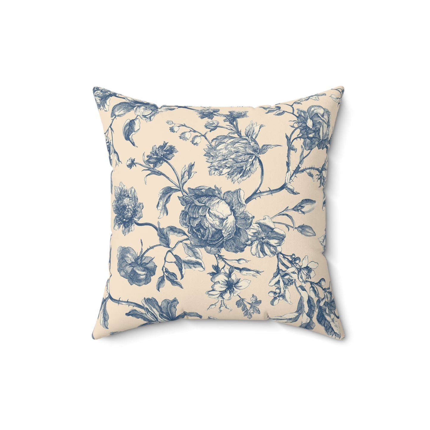 Madeline Elegant Floral Faux Suede Square Pillow - Soft Decorative Cushion for Cozy Home Decor
