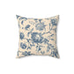 Madeline Elegant Floral Faux Suede Square Pillow - Soft Decorative Cushion for Cozy Home Decor