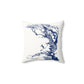 Navy and Gray Swoosh Faux Suede Square Pillow