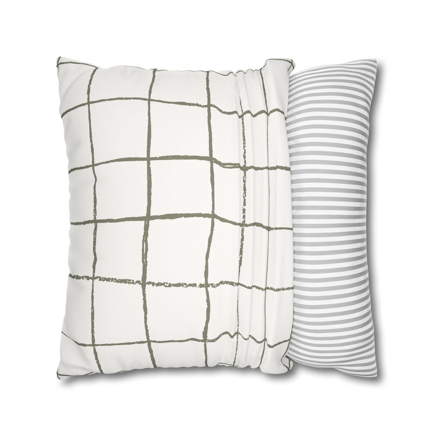 Novi Modern Faux Suede Throw Pillowcase - Stylish Grid Design for Cozy Home Decor