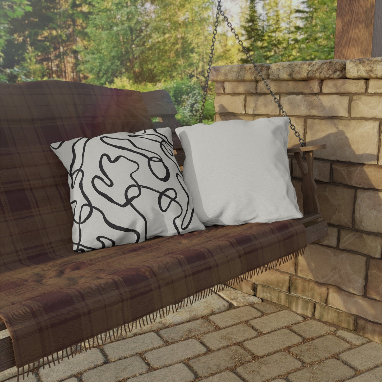 Modern Swirl Outdoor Pillow - Stylish Patio Decor