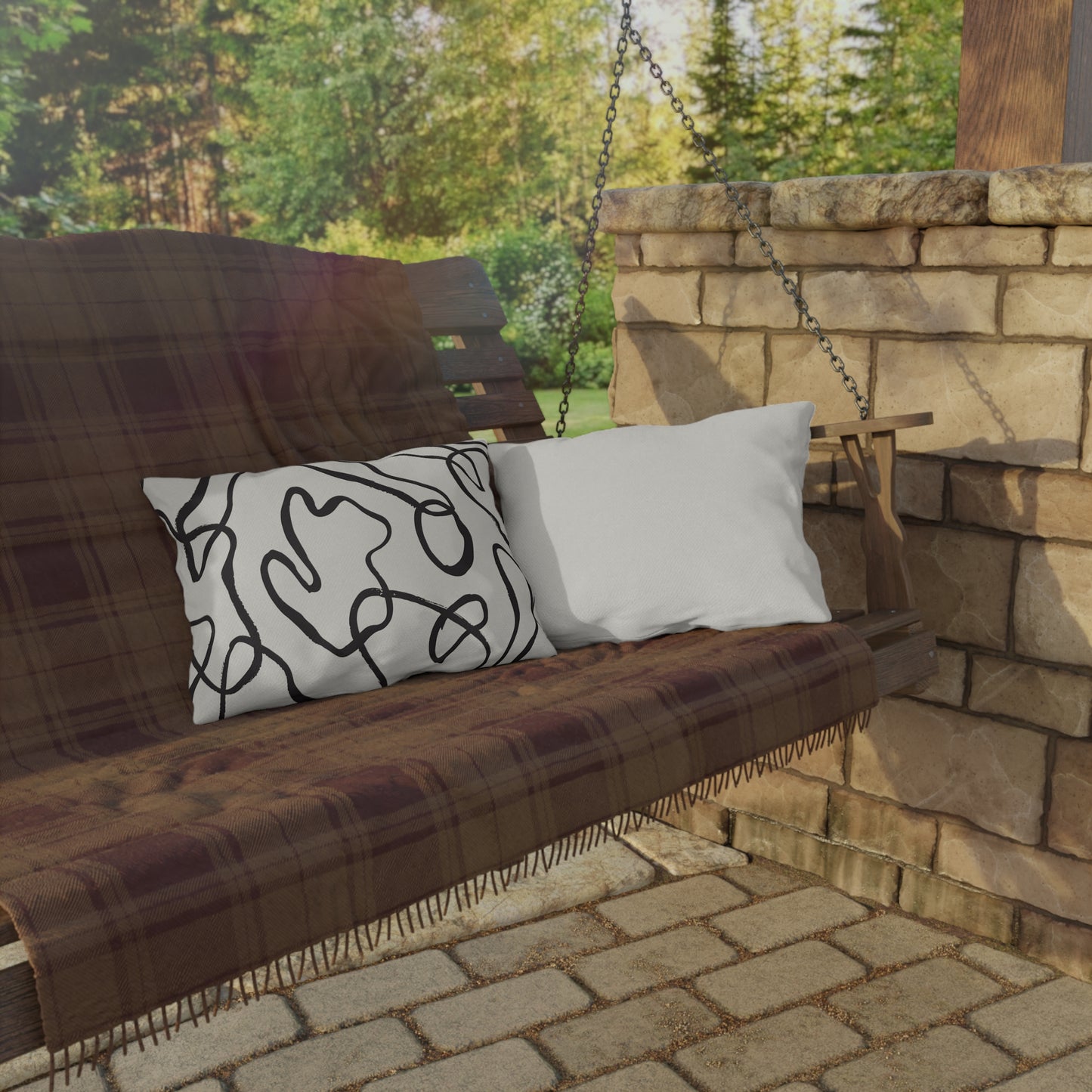 Modern Swirl Outdoor Pillow - Stylish Patio Decor