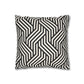 Black and off White Modern Maze Faux Suede Square Pillow Case