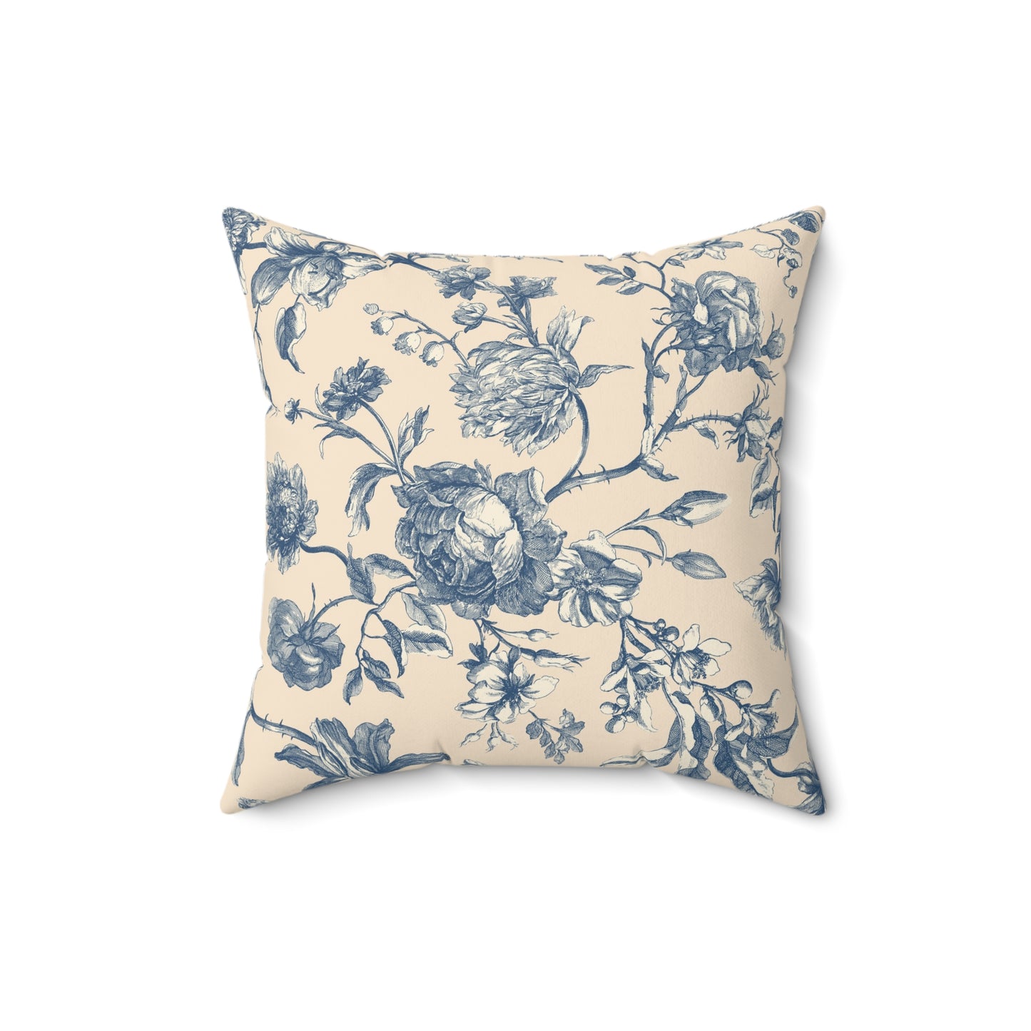 Madeline Elegant Floral Faux Suede Square Pillow - Soft Decorative Cushion for Cozy Home Decor
