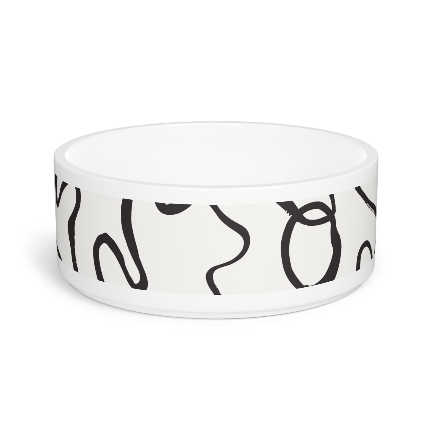 Stylish Modern Black and off white Pet Bowl