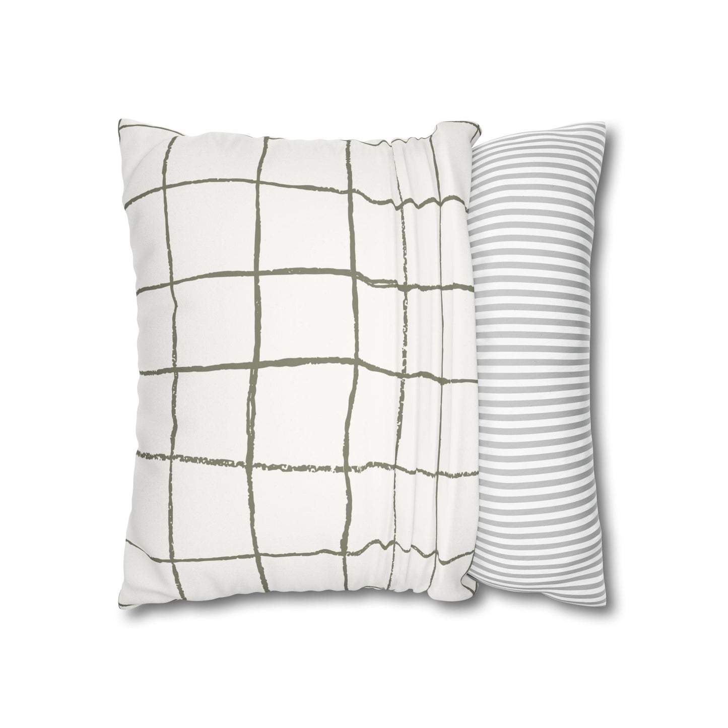 Novi Modern Faux Suede Throw Pillowcase - Stylish Grid Design for Cozy Home Decor