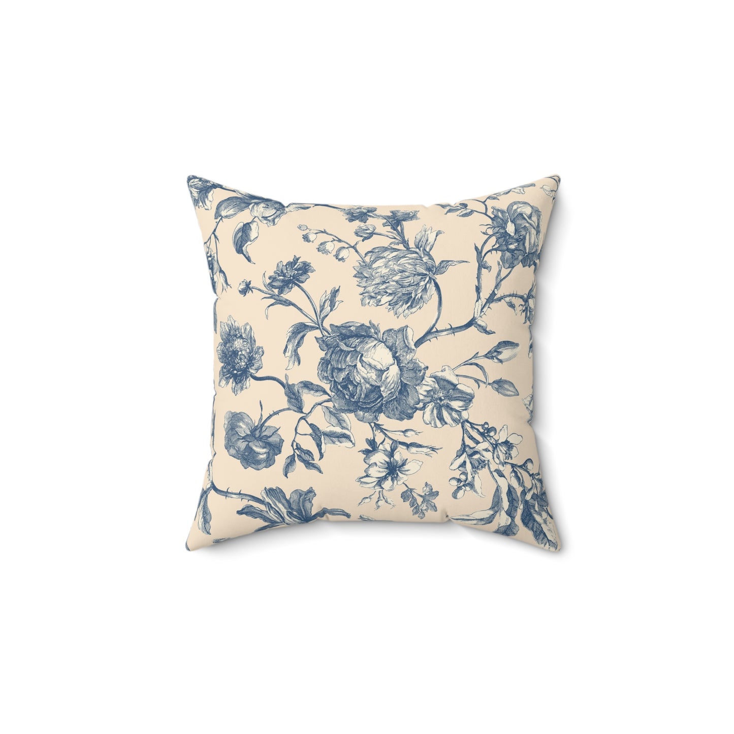 Madeline Elegant Floral Faux Suede Square Pillow - Soft Decorative Cushion for Cozy Home Decor