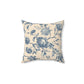 Madeline Elegant Floral Faux Suede Square Pillow - Soft Decorative Cushion for Cozy Home Decor