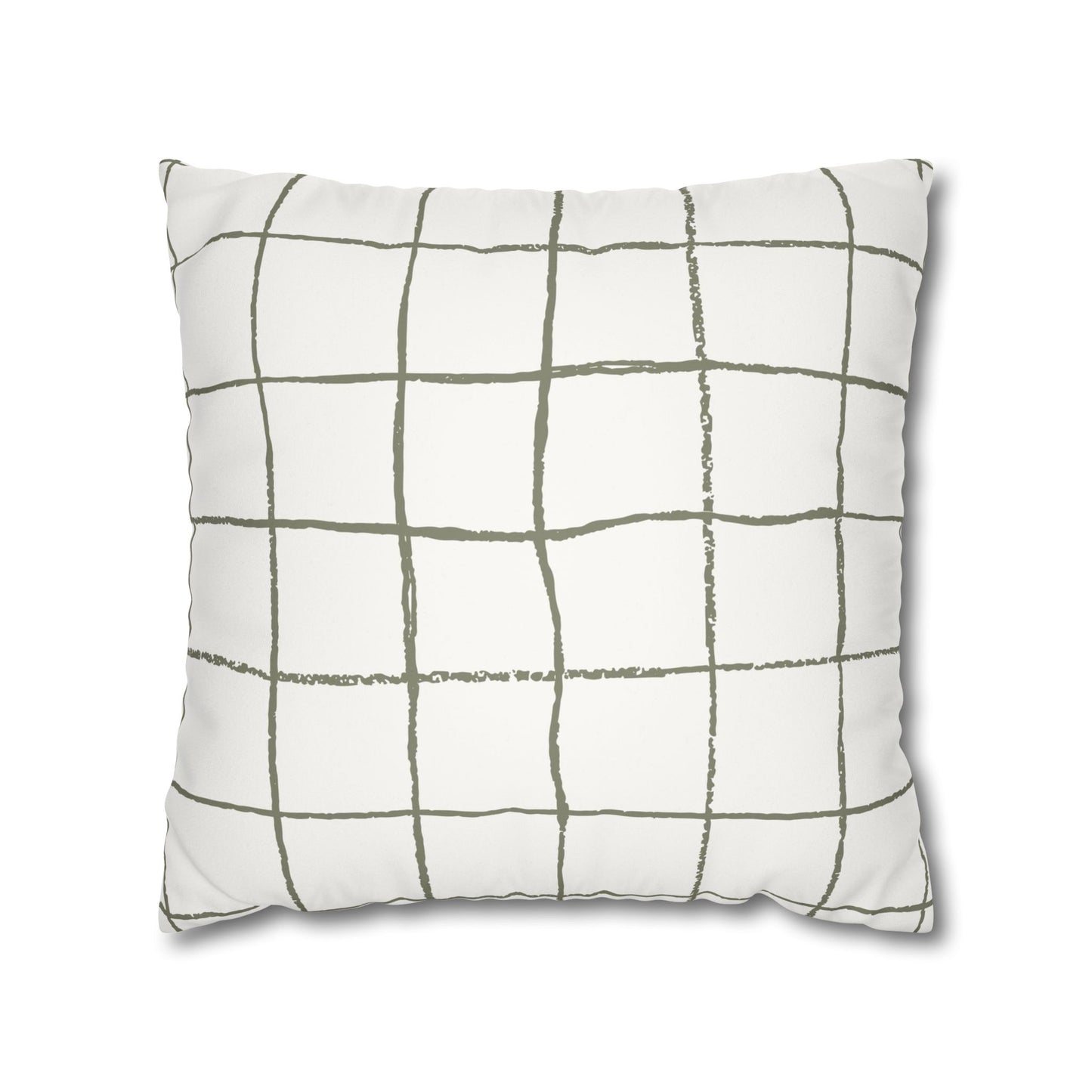 Novi Modern Faux Suede Throw Pillowcase - Stylish Grid Design for Cozy Home Decor