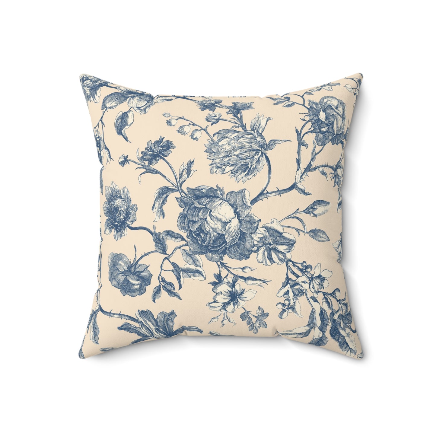 Madeline Elegant Floral Faux Suede Square Pillow - Soft Decorative Cushion for Cozy Home Decor