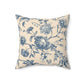 Madeline Elegant Floral Faux Suede Square Pillow - Soft Decorative Cushion for Cozy Home Decor