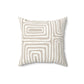 Beige Striata Modern Abstract Faux Suede Square Pillow for Cozy Living Spaces