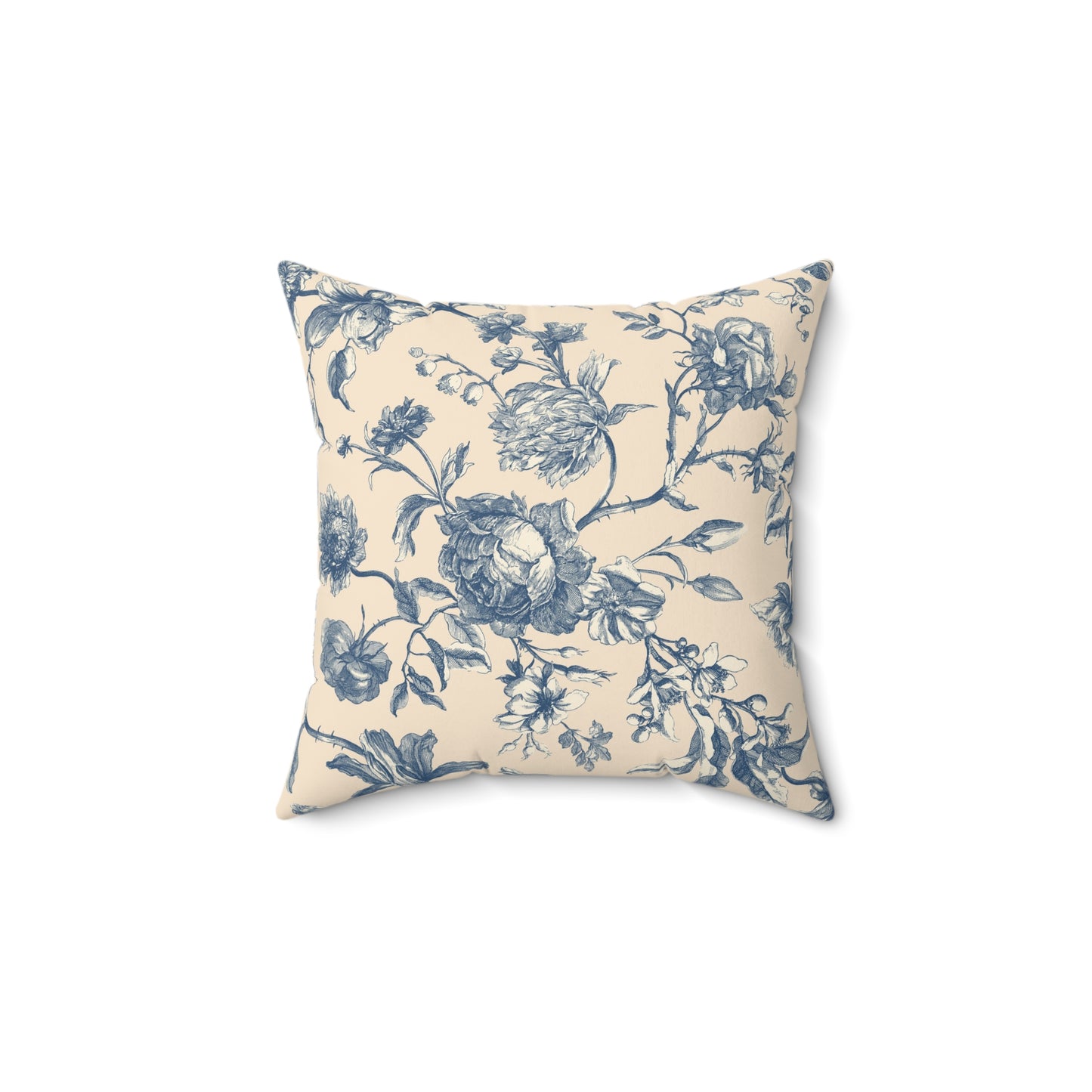 Madeline Elegant Floral Faux Suede Square Pillow - Soft Decorative Cushion for Cozy Home Decor
