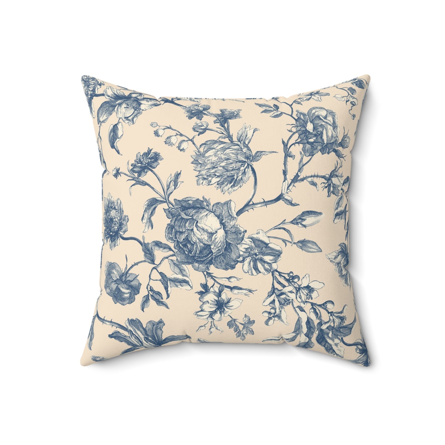 Madeline Elegant Floral Faux Suede Square Pillow - Soft Decorative Cushion for Cozy Home Decor