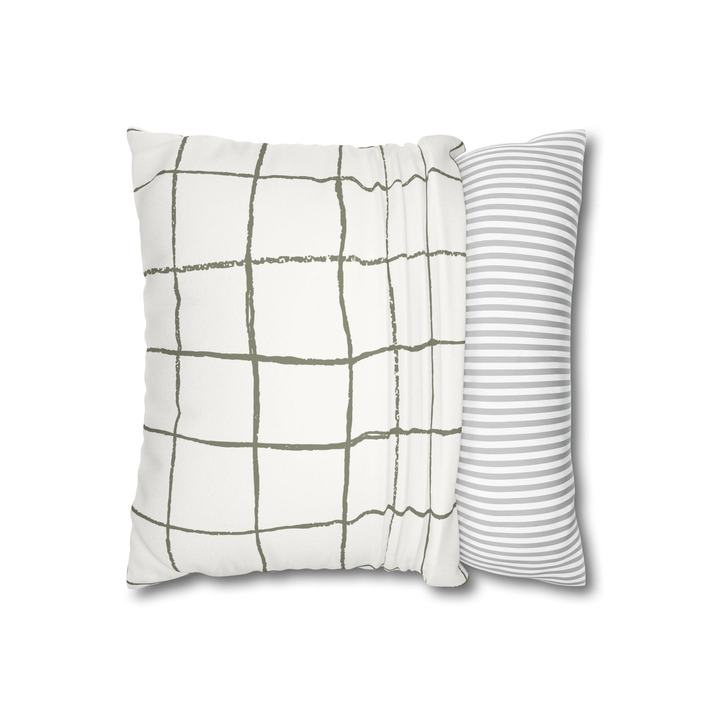 Novi Modern Faux Suede Throw Pillowcase - Stylish Grid Design for Cozy Home Decor