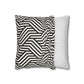 Black and off White Modern Maze Faux Suede Square Pillow Case