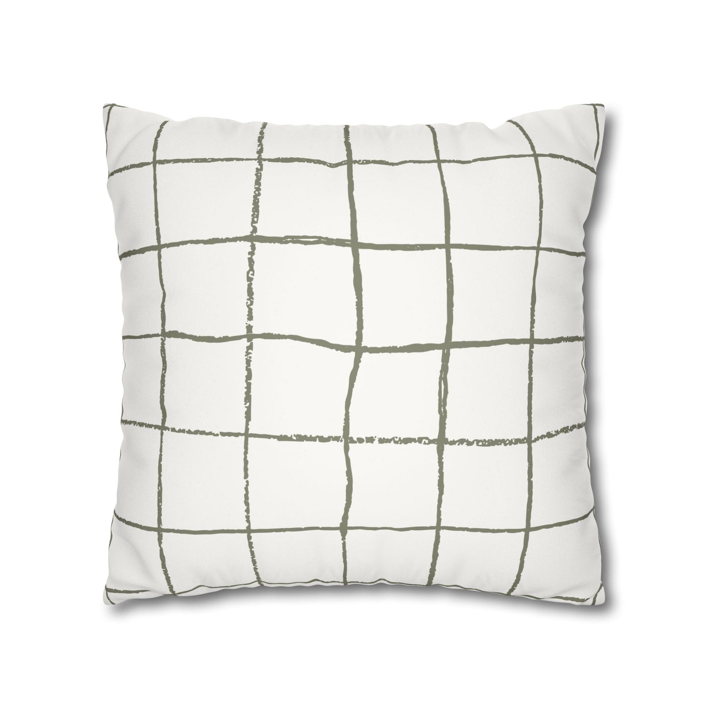 Novi Modern Faux Suede Throw Pillowcase - Stylish Grid Design for Cozy Home Decor
