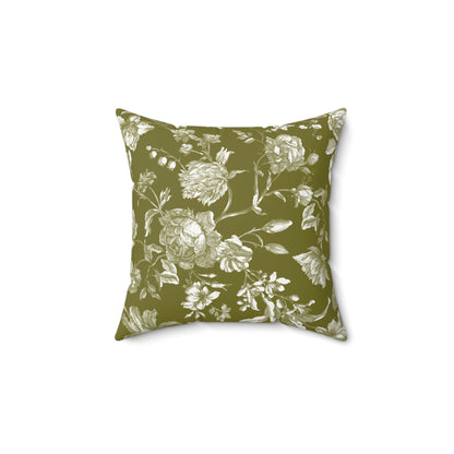 Elegant Floral Gracie Faux Suede Square Pillow - Home Decor Accent for Cozy Living Spaces