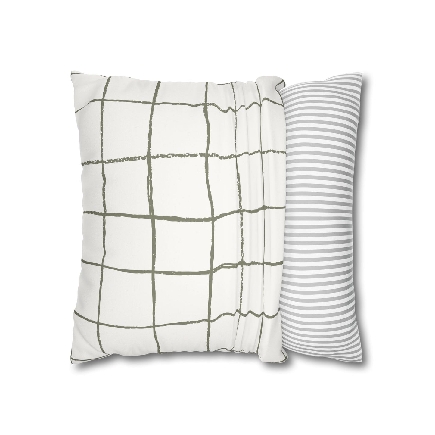 Novi Modern Faux Suede Throw Pillowcase - Stylish Grid Design for Cozy Home Decor
