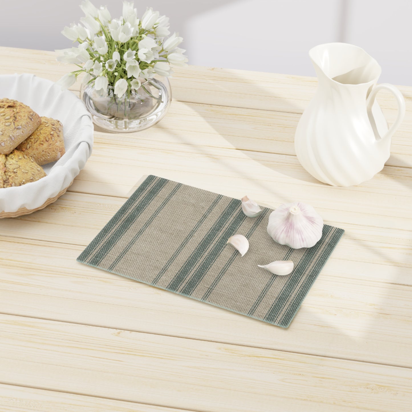 Rustic Stripe Cutting Board - Farmhouse Kitchen Decor - Perfect Gift for Home Chefs