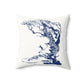 Navy and Gray Swoosh Faux Suede Square Pillow