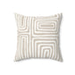Beige Striata Modern Abstract Faux Suede Square Pillow for Cozy Living Spaces