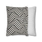 Black and off White Modern Maze Faux Suede Square Pillow Case