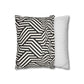 Black and off White Modern Maze Faux Suede Square Pillow Case