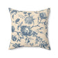 Madeline Elegant Floral Faux Suede Square Pillow - Soft Decorative Cushion for Cozy Home Decor