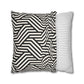 Black and off White Modern Maze Faux Suede Square Pillow Case