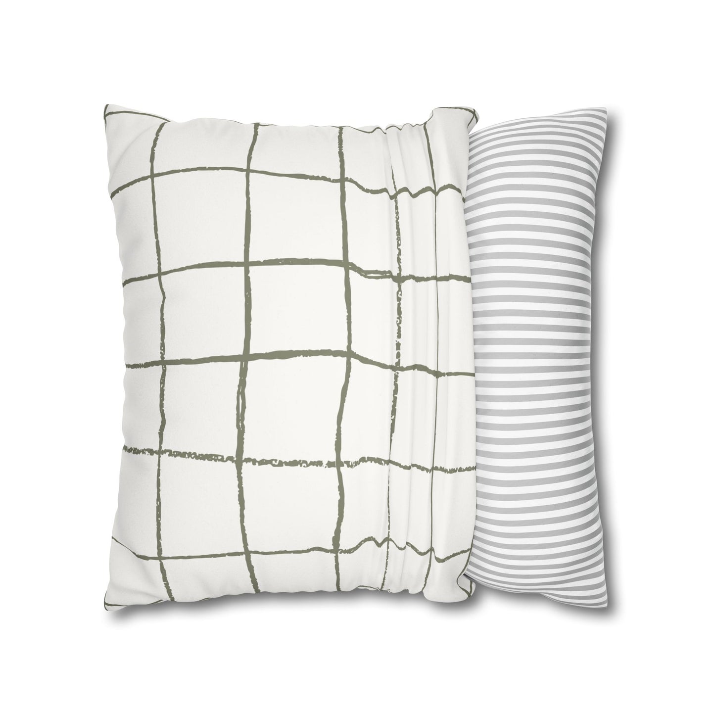 Novi Modern Faux Suede Throw Pillowcase - Stylish Grid Design for Cozy Home Decor