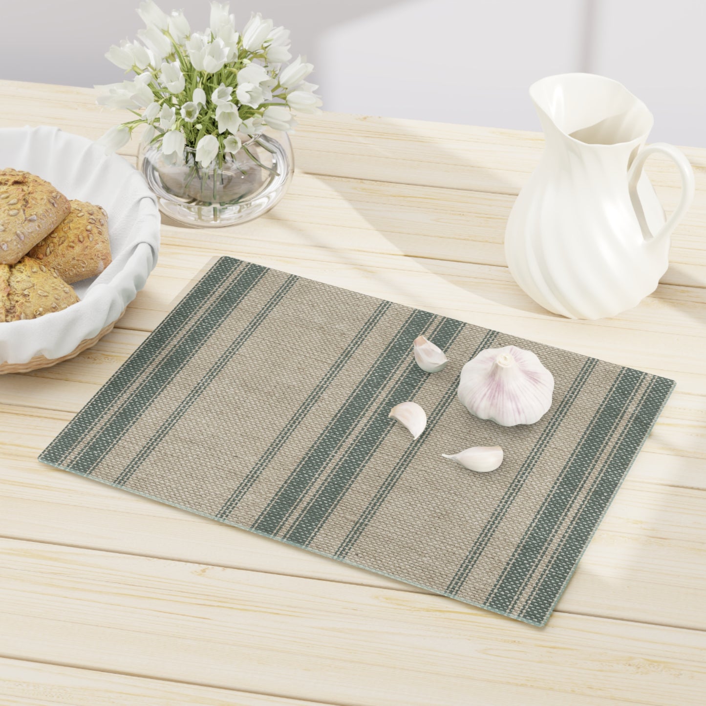 Rustic Stripe Cutting Board - Farmhouse Kitchen Decor - Perfect Gift for Home Chefs