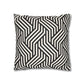 Black and off White Modern Maze Faux Suede Square Pillow Case