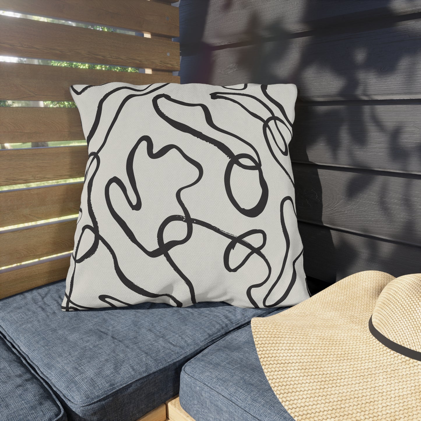 Modern Swirl Outdoor Pillow - Stylish Patio Decor